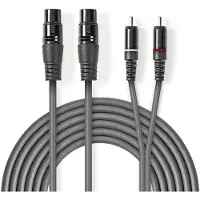 Nedis 2 x XLR naaras - 2 x RCA uros XLR-audiokaapeli