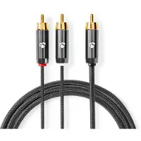 Nedis RCA uros - 2 x RCA uros subwooferkaapeli