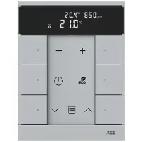 ABB 6-OSAINEN PAINIKETAULU HUONETERMOSTAATILLA, CO2, RH% JA VOC, TENTON, ALUMIINI (SBC-F-6.0.1-83)