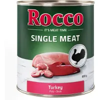 Rocco 24x800g Single Meat kalkkuna koiran märkäruoka