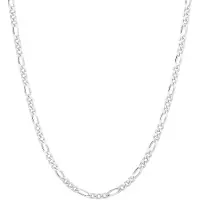 Lykken Basics hopeinen figaro kaulaketju 2,8 mm 45 cm