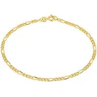 Lykken Basics hopeinen kullattu figaro ranneketju 2,8 mm 18 cm