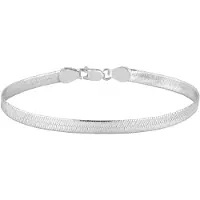 Lykken Basics hopeinen herringbone ranneketju 5,10 mm 20 cm