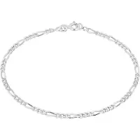 Lykken Basics hopeinen figaro ranneketju 2,8 mm 18 cm