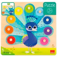 Jumbo Peacock Wooden Puzzle Monivärinen