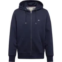 Gant for man. 2007059 Hoodie with navy Shield zip hoodie (S), Casual, Cotton, Long sleeve