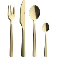 Aida Raw Cutlery Champagne Gold Colour Coating 24 Pcs Set - Gold - ONE SIZE x 35.2