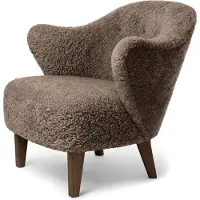 Audo Copenhagen Ingeborg Lounge-tuoli Lampaannahka / Tummaksi Petsattu Tammi - Nojatuolit Lampaantalja Sahara - 71138-004278