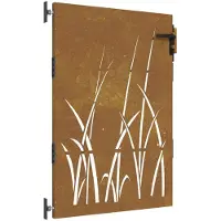 vidaXL Puutarhaportti 85x150 cm corten teräs ruohokuvio