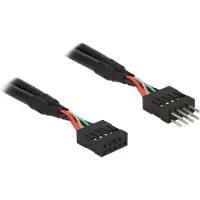 DeLOCK 0.1m 2xUSB2.0 10p, 0,1 m, USB 2.0, Uros, Naaras, Suora, Suora (83872)