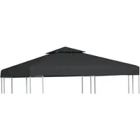 vidaXL Huvimajan vaihtokatto 310 g/m² Tummanharmaa 3 x 3 m