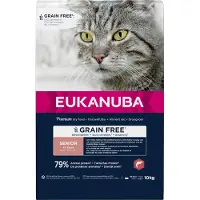Eukanuba 3x2kg Senior Grain Free runsaasti lohta kissan kuivaruoka