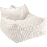 WigiWama Beanbag Chair Corduroy - White - 80X 70X 50CM