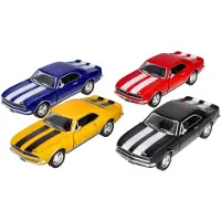 KINSMART 1967 Chevy Camaro Z28 Classic Blue W/Race Strips 5" 1:37 Scale Die Cast Metal Lelu
