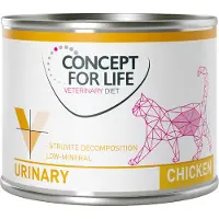 Concept for Life 24 x 200 g Veterinary Diet Urinary Chicken märkäruokaa aikuisille kissoille