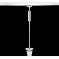 FISCHER&HONSEL GMBH Riippuvalaisin E27 54221 kiskolle HV-Track 4 Pendel E27, himmennettävä, Alumiini/harmaa/sinkki, Olohuone/ruokailutila, Metalli, Moderni