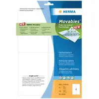 Herma 10019, Valkoinen, Paperi, Laser/Inkjet, Matta, Irroitettava, Pyöristetty suorakulmio
