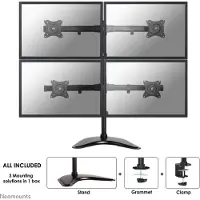 NeoMounts 10-27" x4 Select Monitor Desk Mount, näyttövarsi/jalusta pöydälle neljälle näytölle, musta