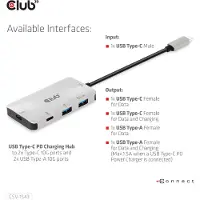 Club 3D 2+2-porttinen 3.2 Gen2 USB-C -hubi, hopea