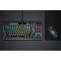 Corsair K70 RGB TKL CHAMPION SERIES Optical-Mechanical Gaming Keyboard Backlit RGB LED OPX RAPIDFIRE Black Black PBT Keycaps