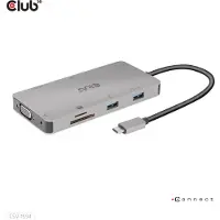 Club 3D 3.1 Gen1 USB-C 9-in-1 -hubi, Harmaa