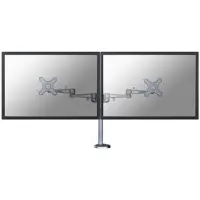 NeoMounts 10-27" x2 Monitor Desk Mount, näyttövarsi pöydälle kahdelle näytölle, hopea
