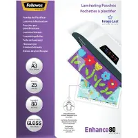 Fellowes LAMINATING POUCH 80MIC A3 25PK (5396403)