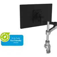 R-Go Tools Monitorarm R-Go Zepher, verstelbare enkele monitorarm, 100% circulair, tot 8 kg draagvermogen, zwart, Puristin, 8 kg, 61 cm (24"), 81,3 cm (RGOVLZE4SI)