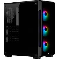 Corsair iCUE 220T RGB, Midi Tower, PC, Musta, Terästä, Karkaistu lasi, Sininen, Vihreä, Punainen, Kotelotuulettimet (CC-9011190-WW)