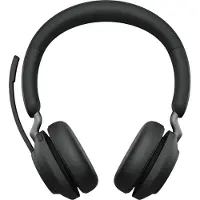 Jabra evolve2 65 ms stereo headset on-ear bluetooth wireless usb-c noise isolating black certified for microsoft teams