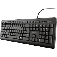 Trust Primo, Täysikokoinen (100 %), USB, Kalvokytkin, QWERTY, Musta
