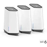 Netgear Orbi Pro WiFi 6 Tri-band Mesh System (SXK80B3), Harmaa, Valkoinen, Sisäinen, Teho, Kolmikaista (2,4 GHz/5 GHz/5 GHz), Wi-Fi 6 (802.11ax), 802. (SXK80B3-100EUS)
