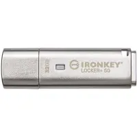 Kingston 32GB IronKey Locker+ 50, salattu 3.2 Gen1 USB-A -muistitikku, 145/115 MB/s, hopea