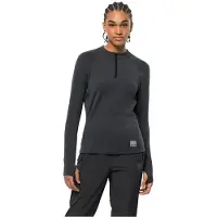 Jack Wolfskin Women's Bike Commute Halfzip Phantom Pitkähihaiset urheilupaidat L