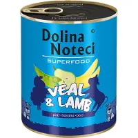 Dolina Noteci 6x800g, Superfood, vasikan- ja karitsanlihaa, koiran märkäruoka