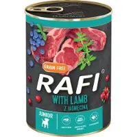 Rafi 24x400g Junior Pastete, karitsanlihaa, koiran märkäruoka