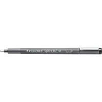 Staedtler Pigment Liner 308, Musta, Musta, Harmaa, 0,8 mm, Hienojakoinen, Pyöreä, Väriainepohjainen muste (308 08-9)