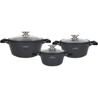 Zwieger Mondex Black STONE Komplet 6el garnk&oacute w 20cm-2L/24cm-3,5L/28-5,5L Mondex Musta STONE Komplet 6el garnk&oacute w 20cm-2L/24cm-3,5L/28-5,5L