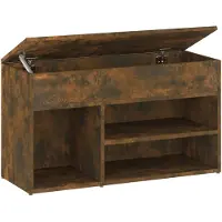 vidaXL Kenkäpenkki savutammi 80x30x45 cm tekninen puu