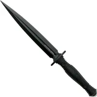 ANV Knives ANV M500 Anthropoid DLC Elmax, Black Handle, M500-001, Black Kydex Sheath, dagger knife