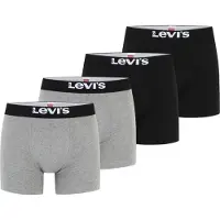 Levi's Levis Men Solid Basic Boxer Brief Org Co 4P Ecom - Black - S