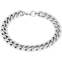 Lykken Strong panssariranneketju 8 mm hopeanvärinen 19-8