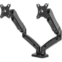 Manhattan Aluminum Gas Spring Dual Monitor pöytäteline kahdelle näytölle (13-27, max 6.5 kg)