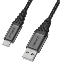 Otterbox Premium USB-A – USB-C -kaapeli, 1 m, musta