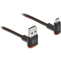 DeLOCK – EASY-USB 2.0 Cable Type-A male to EASY-USB Type Micro-B male angled up / down 1.5 m black (85267)