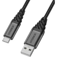Otterbox Premium USB-C – USB-A -kaapeli, 2 m, musta
