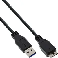InLine USB 3.2 Gen 1 USB-A – Micro USB B -kaapeli, 5 m, musta