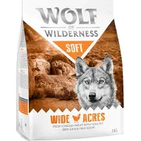 Wolf of Wilderness 2x1kg SOFT Wide Acres - kana (puolikostea) Wolf of Wilderness -koiranruoka