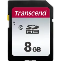 Transcend 300S 8 Gt SDHC UHS-I Class 10 -muistikortti, musta