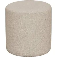 House Nordic Rie - Pouf In Bouclé, Beige, Ø34X36 Cm - Beige - ONE SIZE